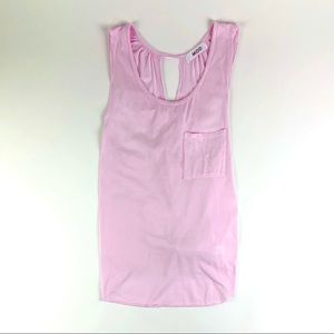 MOD Boutique Pink Back Tie Pocket Tank Top